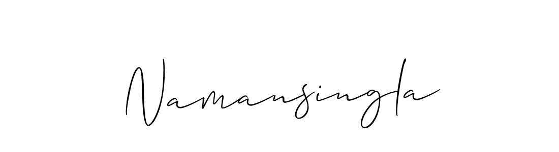 Create a beautiful signature design for name Namansingla. With this signature (Allison_Script) fonts, you can make a handwritten signature for free. Namansingla signature style 2 images and pictures png