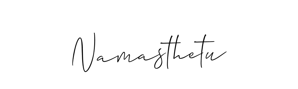 Namasthetu stylish signature style. Best Handwritten Sign (Allison_Script) for my name. Handwritten Signature Collection Ideas for my name Namasthetu. Namasthetu signature style 2 images and pictures png