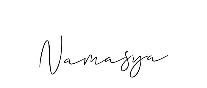 Use a signature maker to create a handwritten signature online. With this signature software, you can design (Allison_Script) your own signature for name Namasya. Namasya signature style 2 images and pictures png