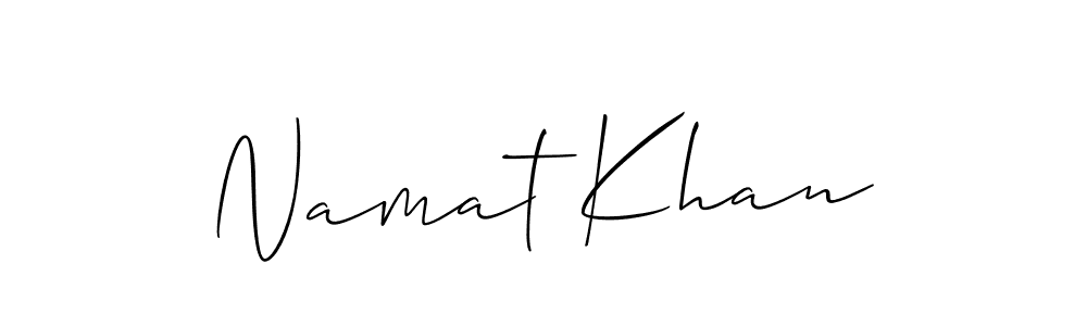 Make a beautiful signature design for name Namat Khan. With this signature (Allison_Script) style, you can create a handwritten signature for free. Namat Khan signature style 2 images and pictures png