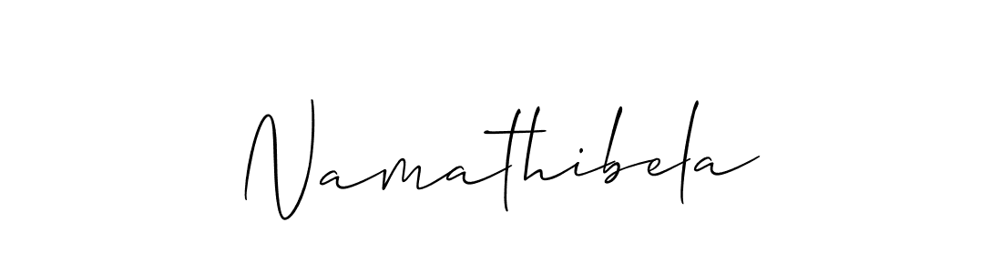 How to Draw Namathibela signature style? Allison_Script is a latest design signature styles for name Namathibela. Namathibela signature style 2 images and pictures png