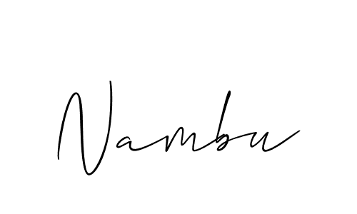 Use a signature maker to create a handwritten signature online. With this signature software, you can design (Allison_Script) your own signature for name Nambu. Nambu signature style 2 images and pictures png