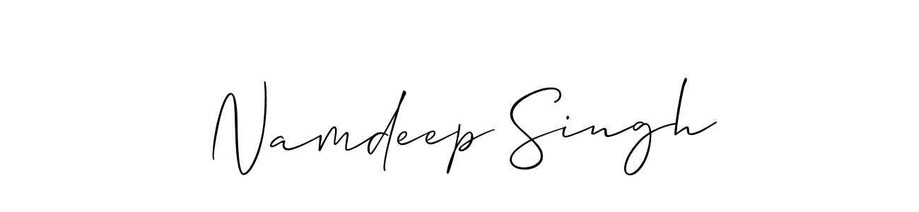 Use a signature maker to create a handwritten signature online. With this signature software, you can design (Allison_Script) your own signature for name Namdeep Singh. Namdeep Singh signature style 2 images and pictures png