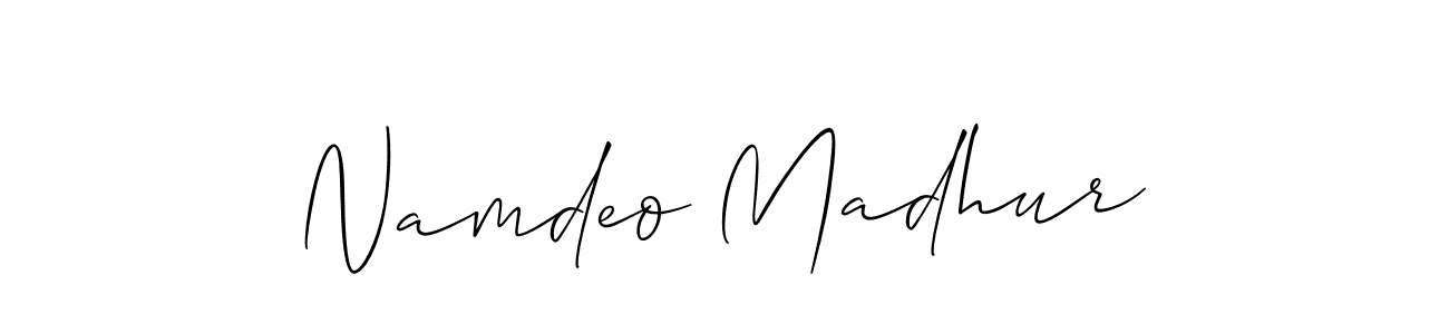 It looks lik you need a new signature style for name Namdeo Madhur. Design unique handwritten (Allison_Script) signature with our free signature maker in just a few clicks. Namdeo Madhur signature style 2 images and pictures png