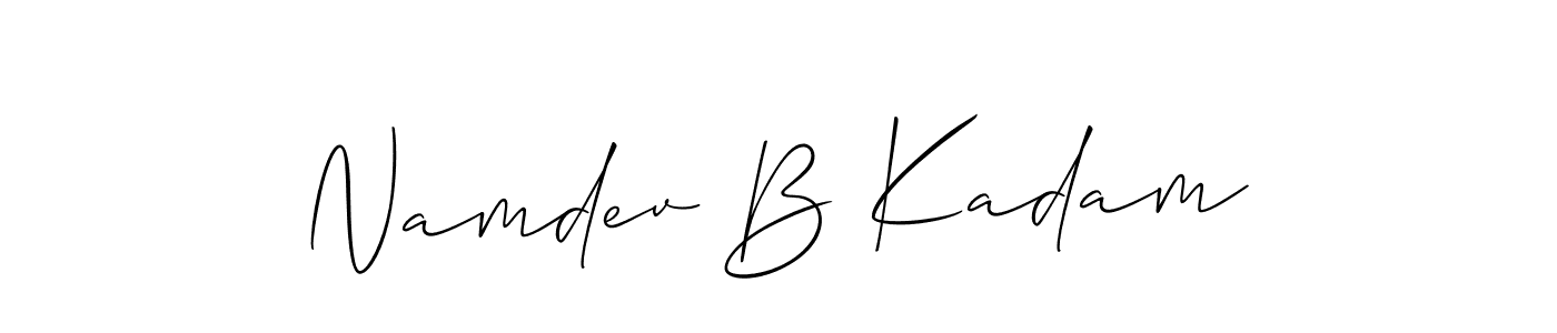 How to make Namdev B Kadam name signature. Use Allison_Script style for creating short signs online. This is the latest handwritten sign. Namdev B Kadam signature style 2 images and pictures png