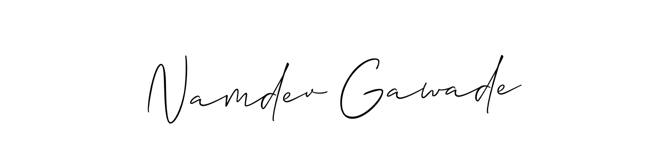 Also we have Namdev Gawade name is the best signature style. Create professional handwritten signature collection using Allison_Script autograph style. Namdev Gawade signature style 2 images and pictures png