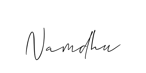 You should practise on your own different ways (Allison_Script) to write your name (Namdhu) in signature. don't let someone else do it for you. Namdhu signature style 2 images and pictures png