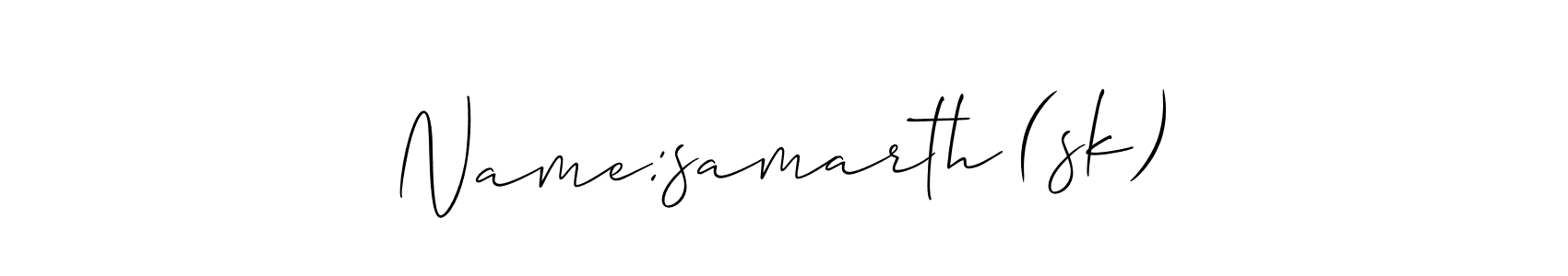 How to Draw Name:samarth (sk) signature style? Allison_Script is a latest design signature styles for name Name:samarth (sk). Name:samarth (sk) signature style 2 images and pictures png