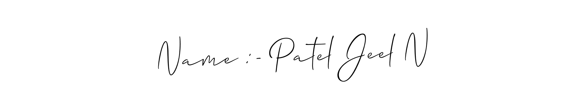 Best and Professional Signature Style for Name :- Patel Jeel N. Allison_Script Best Signature Style Collection. Name :- Patel Jeel N signature style 2 images and pictures png