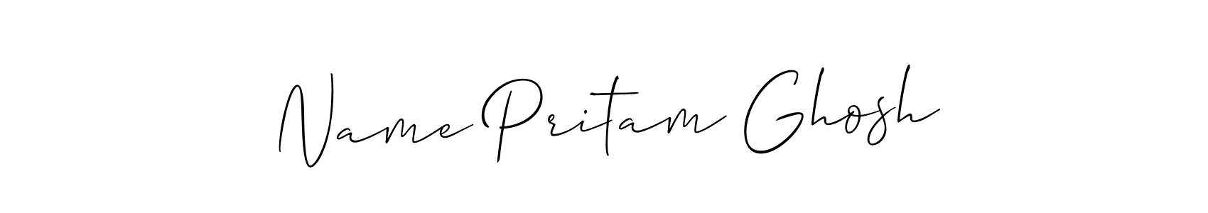 Also You can easily find your signature by using the search form. We will create Name Pritam Ghosh name handwritten signature images for you free of cost using Allison_Script sign style. Name Pritam Ghosh signature style 2 images and pictures png