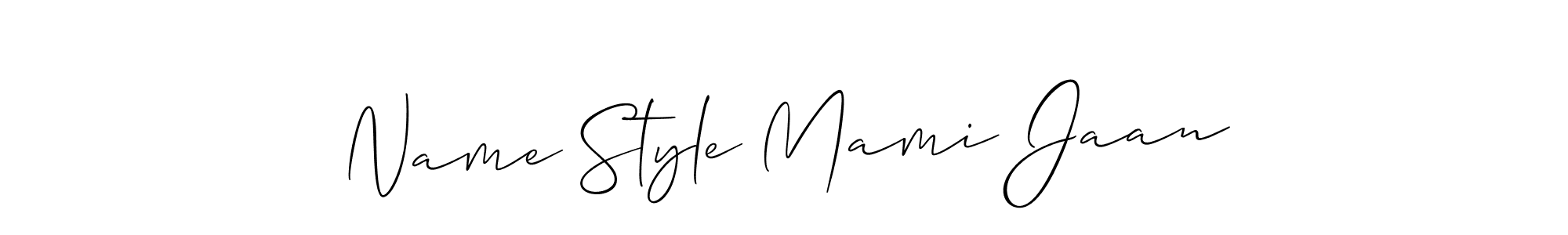 Also You can easily find your signature by using the search form. We will create Name Style Mami Jaan name handwritten signature images for you free of cost using Allison_Script sign style. Name Style Mami Jaan signature style 2 images and pictures png