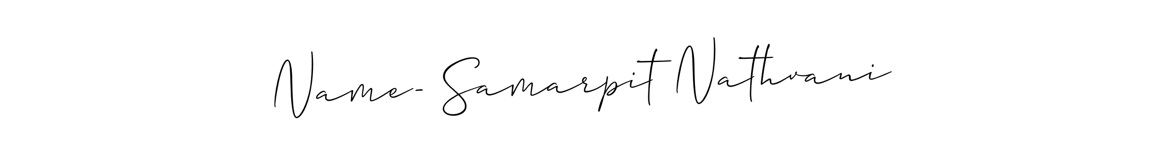 Design your own signature with our free online signature maker. With this signature software, you can create a handwritten (Allison_Script) signature for name Name- Samarpit Nathvani. Name- Samarpit Nathvani signature style 2 images and pictures png