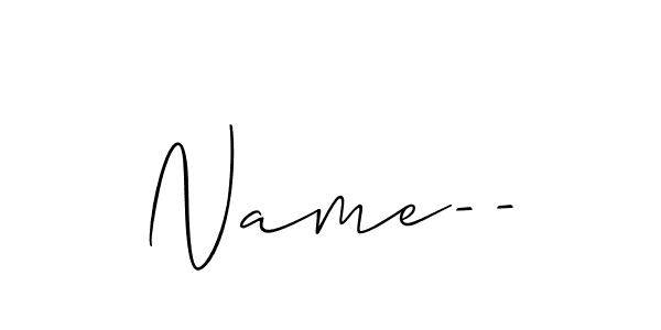 if you are searching for the best signature style for your name Name--. so please give up your signature search. here we have designed multiple signature styles  using Allison_Script. Name-- signature style 2 images and pictures png