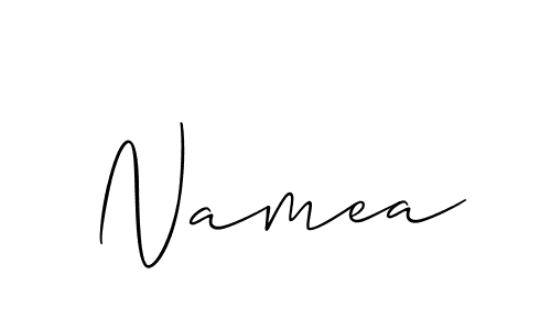 The best way (Allison_Script) to make a short signature is to pick only two or three words in your name. The name Namea include a total of six letters. For converting this name. Namea signature style 2 images and pictures png