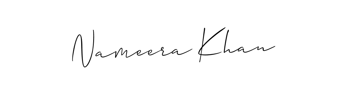 How to make Nameera Khan signature? Allison_Script is a professional autograph style. Create handwritten signature for Nameera Khan name. Nameera Khan signature style 2 images and pictures png