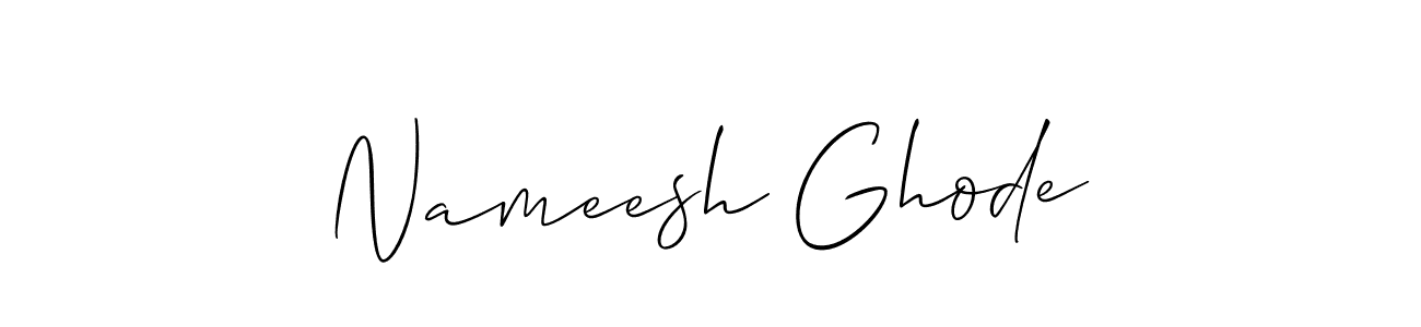 It looks lik you need a new signature style for name Nameesh Ghode. Design unique handwritten (Allison_Script) signature with our free signature maker in just a few clicks. Nameesh Ghode signature style 2 images and pictures png