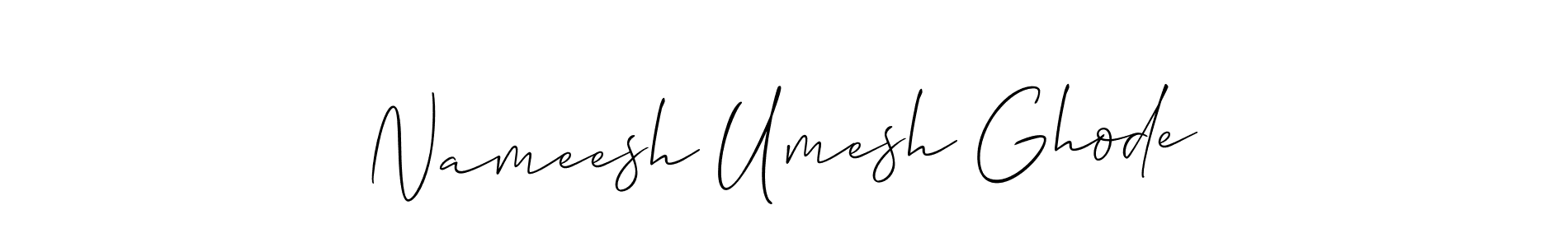 Make a beautiful signature design for name Nameesh Umesh Ghode. With this signature (Allison_Script) style, you can create a handwritten signature for free. Nameesh Umesh Ghode signature style 2 images and pictures png