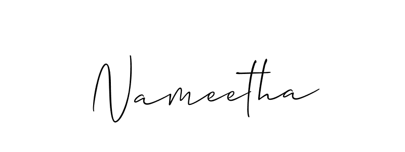 Allison_Script is a professional signature style that is perfect for those who want to add a touch of class to their signature. It is also a great choice for those who want to make their signature more unique. Get Nameetha name to fancy signature for free. Nameetha signature style 2 images and pictures png