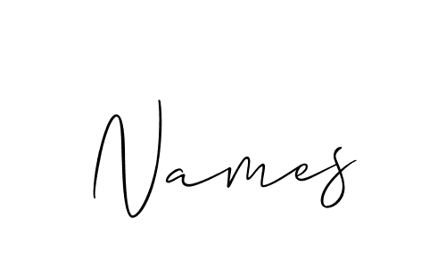 Design your own signature with our free online signature maker. With this signature software, you can create a handwritten (Allison_Script) signature for name Names. Names signature style 2 images and pictures png