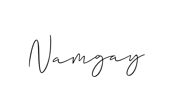 Design your own signature with our free online signature maker. With this signature software, you can create a handwritten (Allison_Script) signature for name Namgay. Namgay signature style 2 images and pictures png