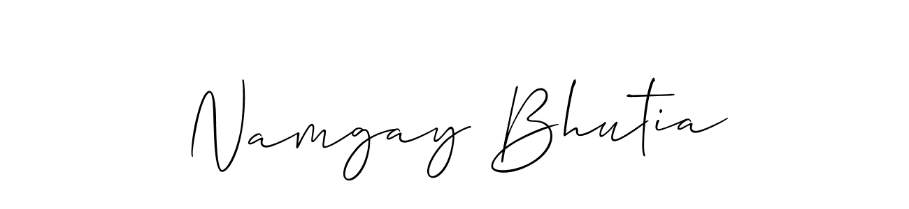Make a short Namgay Bhutia signature style. Manage your documents anywhere anytime using Allison_Script. Create and add eSignatures, submit forms, share and send files easily. Namgay Bhutia signature style 2 images and pictures png