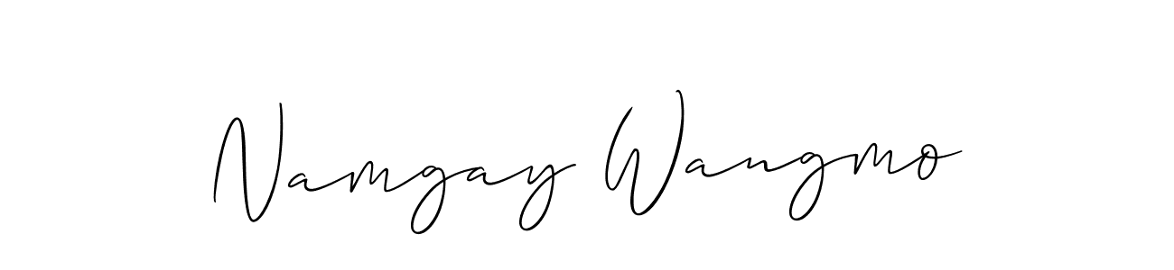 How to Draw Namgay Wangmo signature style? Allison_Script is a latest design signature styles for name Namgay Wangmo. Namgay Wangmo signature style 2 images and pictures png