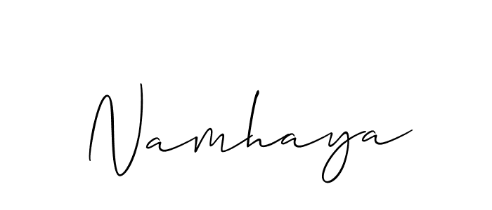 Make a short Namhaya signature style. Manage your documents anywhere anytime using Allison_Script. Create and add eSignatures, submit forms, share and send files easily. Namhaya signature style 2 images and pictures png