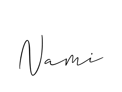 Nami stylish signature style. Best Handwritten Sign (Allison_Script) for my name. Handwritten Signature Collection Ideas for my name Nami. Nami signature style 2 images and pictures png