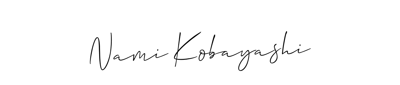 Create a beautiful signature design for name Nami Kobayashi. With this signature (Allison_Script) fonts, you can make a handwritten signature for free. Nami Kobayashi signature style 2 images and pictures png