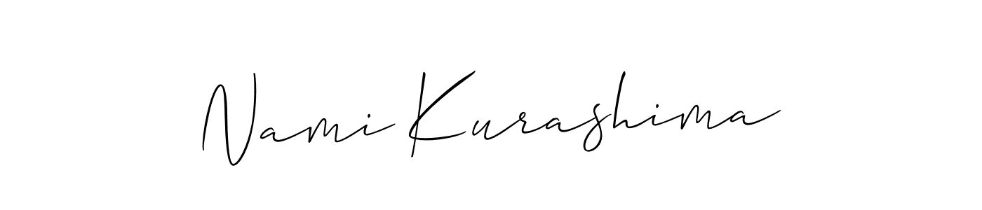 Similarly Allison_Script is the best handwritten signature design. Signature creator online .You can use it as an online autograph creator for name Nami Kurashima. Nami Kurashima signature style 2 images and pictures png