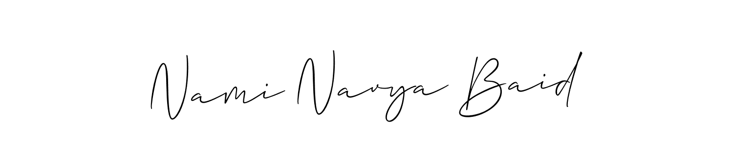 Here are the top 10 professional signature styles for the name Nami Navya Baid. These are the best autograph styles you can use for your name. Nami Navya Baid signature style 2 images and pictures png