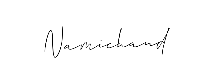 The best way (Allison_Script) to make a short signature is to pick only two or three words in your name. The name Namichand include a total of six letters. For converting this name. Namichand signature style 2 images and pictures png