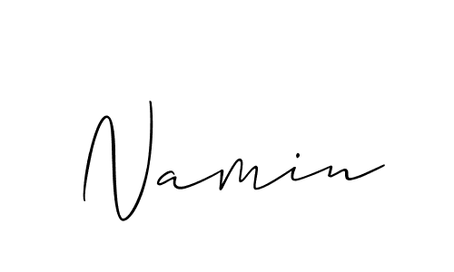 Design your own signature with our free online signature maker. With this signature software, you can create a handwritten (Allison_Script) signature for name Namin. Namin signature style 2 images and pictures png