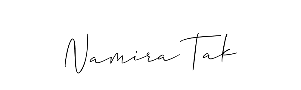 Also we have Namira Tak name is the best signature style. Create professional handwritten signature collection using Allison_Script autograph style. Namira Tak signature style 2 images and pictures png