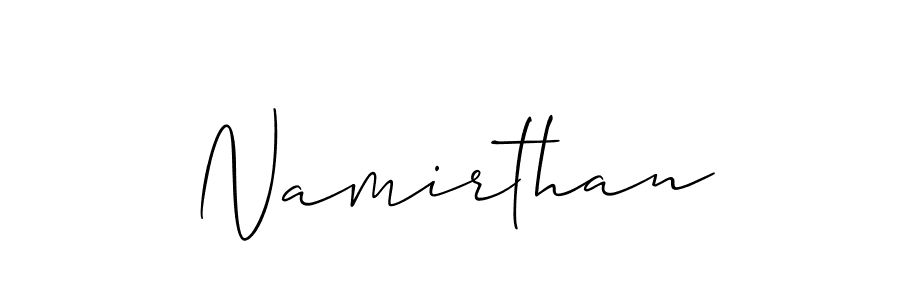 Make a beautiful signature design for name Namirthan. With this signature (Allison_Script) style, you can create a handwritten signature for free. Namirthan signature style 2 images and pictures png
