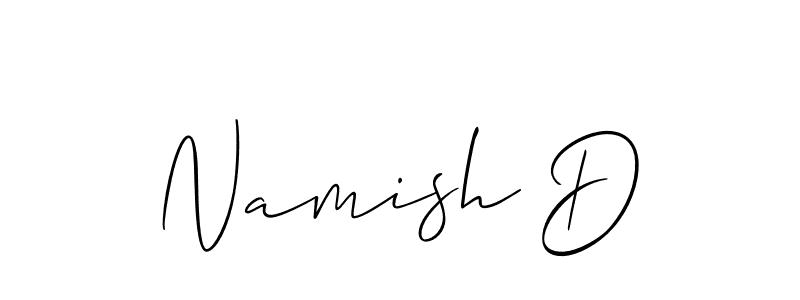 Make a beautiful signature design for name Namish D. Use this online signature maker to create a handwritten signature for free. Namish D signature style 2 images and pictures png