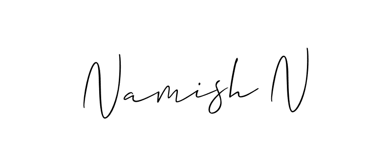 How to Draw Namish N signature style? Allison_Script is a latest design signature styles for name Namish N. Namish N signature style 2 images and pictures png