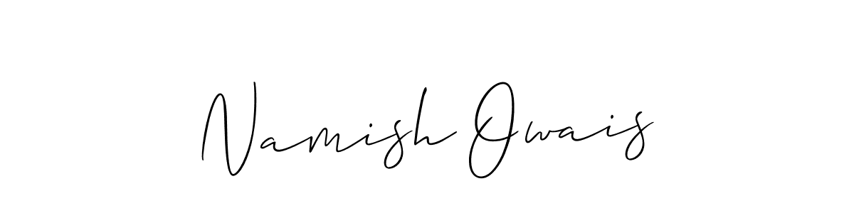 How to make Namish Owais name signature. Use Allison_Script style for creating short signs online. This is the latest handwritten sign. Namish Owais signature style 2 images and pictures png