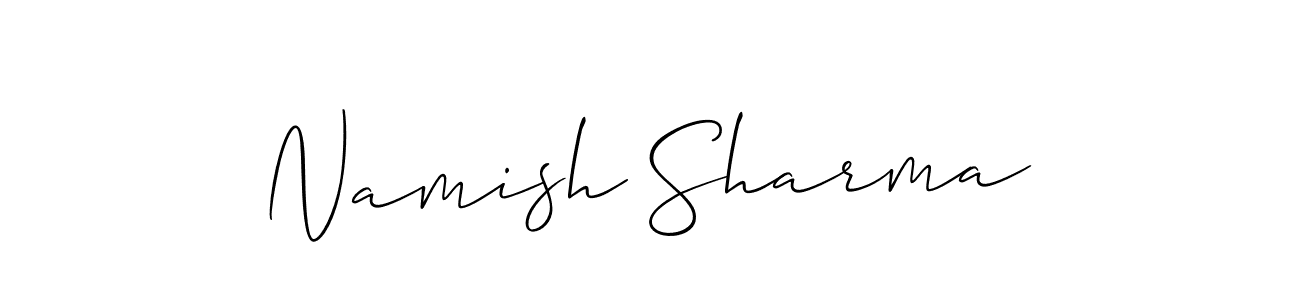 Design your own signature with our free online signature maker. With this signature software, you can create a handwritten (Allison_Script) signature for name Namish Sharma. Namish Sharma signature style 2 images and pictures png