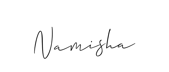 Design your own signature with our free online signature maker. With this signature software, you can create a handwritten (Allison_Script) signature for name Namisha. Namisha signature style 2 images and pictures png