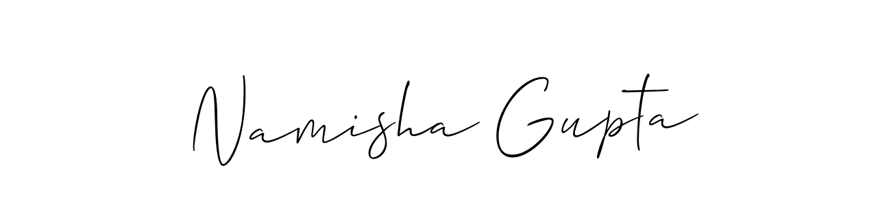 It looks lik you need a new signature style for name Namisha Gupta. Design unique handwritten (Allison_Script) signature with our free signature maker in just a few clicks. Namisha Gupta signature style 2 images and pictures png