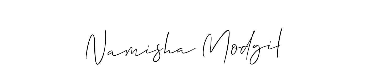 Create a beautiful signature design for name Namisha Modgil. With this signature (Allison_Script) fonts, you can make a handwritten signature for free. Namisha Modgil signature style 2 images and pictures png
