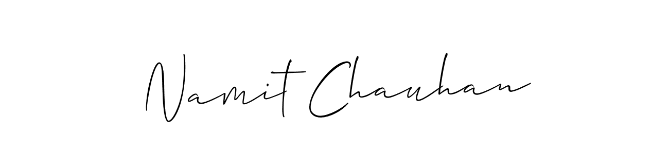 Allison_Script is a professional signature style that is perfect for those who want to add a touch of class to their signature. It is also a great choice for those who want to make their signature more unique. Get Namit Chauhan name to fancy signature for free. Namit Chauhan signature style 2 images and pictures png