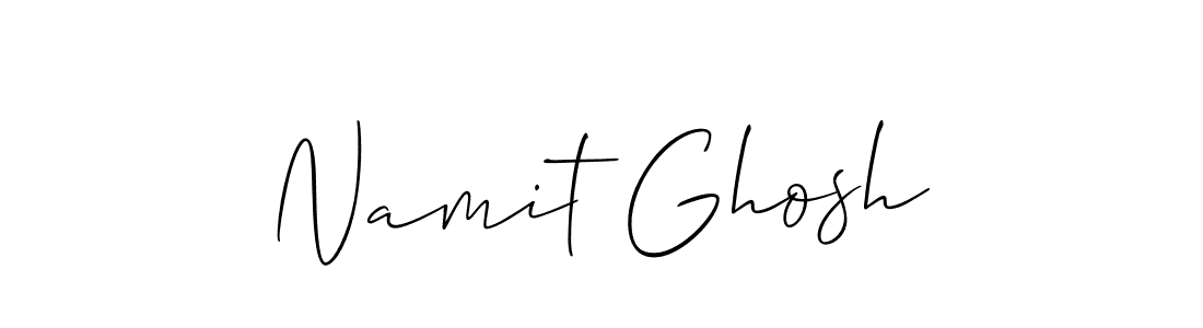 How to make Namit Ghosh name signature. Use Allison_Script style for creating short signs online. This is the latest handwritten sign. Namit Ghosh signature style 2 images and pictures png