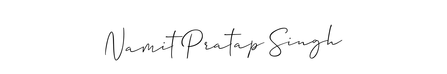 Use a signature maker to create a handwritten signature online. With this signature software, you can design (Allison_Script) your own signature for name Namit Pratap Singh. Namit Pratap Singh signature style 2 images and pictures png