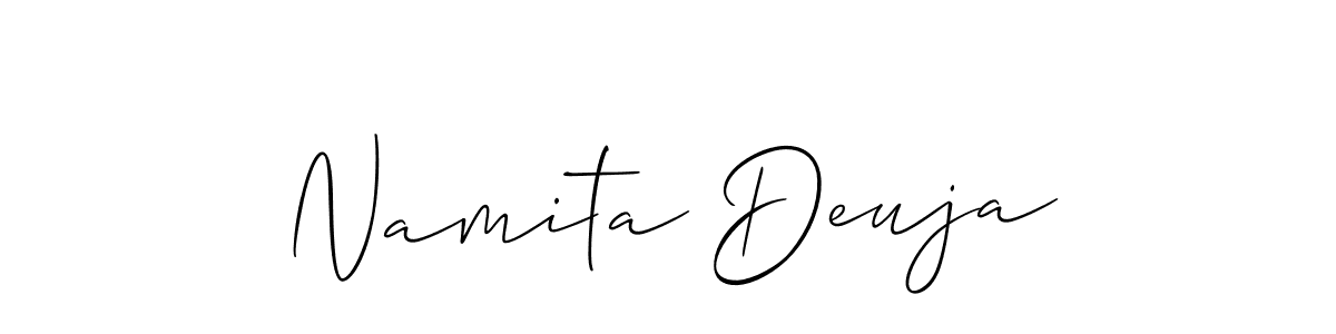 Also You can easily find your signature by using the search form. We will create Namita Deuja name handwritten signature images for you free of cost using Allison_Script sign style. Namita Deuja signature style 2 images and pictures png