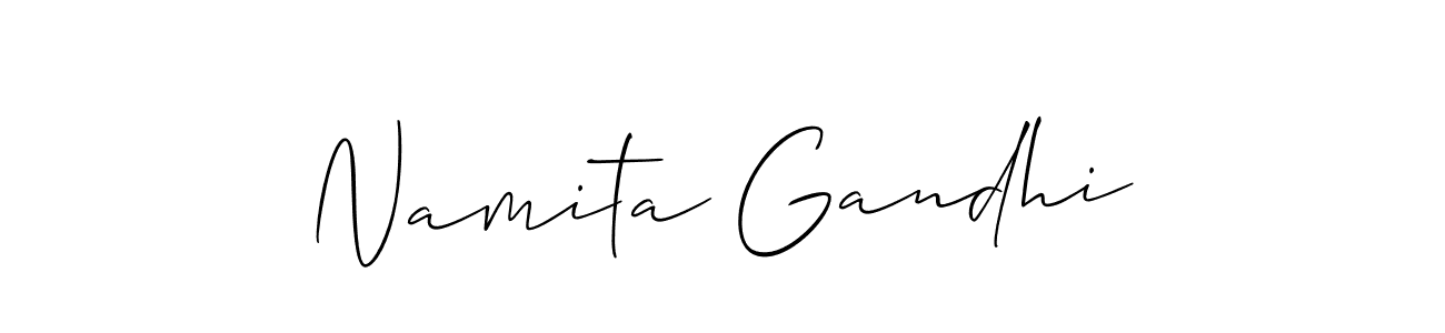 How to make Namita Gandhi signature? Allison_Script is a professional autograph style. Create handwritten signature for Namita Gandhi name. Namita Gandhi signature style 2 images and pictures png