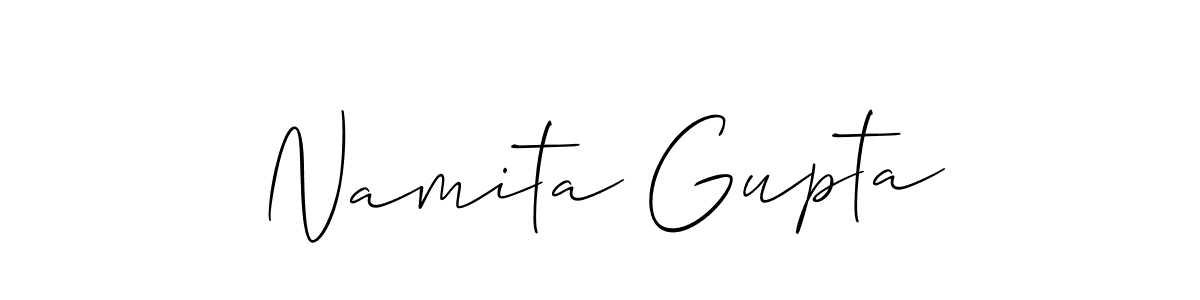 How to make Namita Gupta name signature. Use Allison_Script style for creating short signs online. This is the latest handwritten sign. Namita Gupta signature style 2 images and pictures png