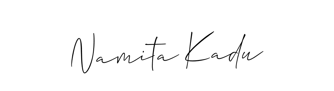 if you are searching for the best signature style for your name Namita Kadu. so please give up your signature search. here we have designed multiple signature styles  using Allison_Script. Namita Kadu signature style 2 images and pictures png