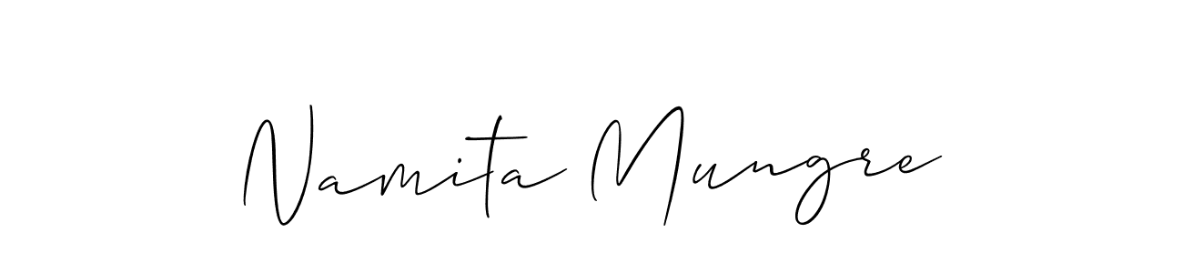 if you are searching for the best signature style for your name Namita Mungre. so please give up your signature search. here we have designed multiple signature styles  using Allison_Script. Namita Mungre signature style 2 images and pictures png